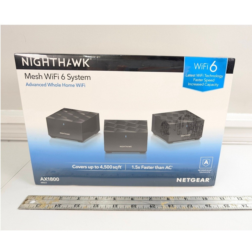 Netgear Nighthawk Mesh WiFi 6 System AX1800 MK63 Whole Home - NEW Sealed in Box